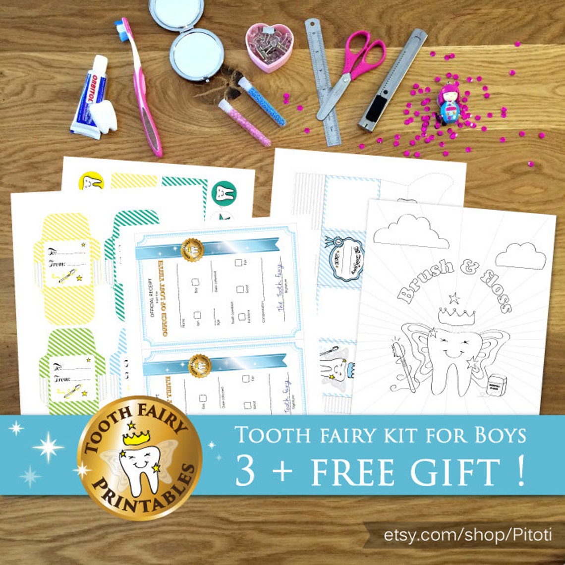 Tooth Fairy Kit for Boys Printable Diy Tooth Fairy Box Etsy Israel