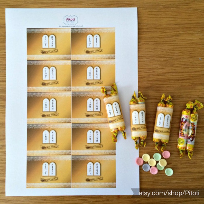 Bat Mitzvah Favors Printable Torah Candy Wrapper GOLD Bat - Etsy