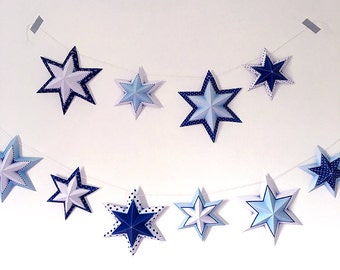 Bar mitzvah garland, Printable star of David decorations, bar mitzvah party, bar mitzvah decorations, jewish party decor, Instant download.