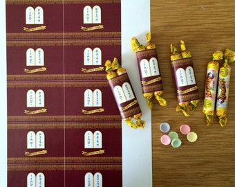 Bat Mitzvah Printable, Printable Torah candy bar wrapper RED, Bat Mitzvah Favor, Bar Mitzvah Favor, Bar Mitzvah printable, instant download