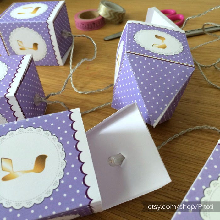 Hanukkah Dreidel Printable Dreidel Template to Creat 3D Paper Etsy