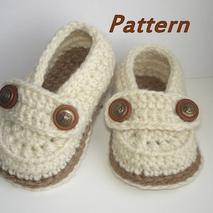 Crochet Baby Shoes Pattern, Easy Crochet Pattern Baby Loafers, Crochet Booty for boy and girl, Baby Booties Crochet PATTERN n.107, image 1