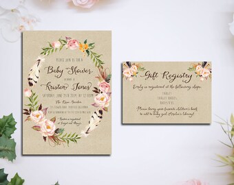 Baby Shower Invite Registry Card Etsy Baby Shower Invite Registry Card Etsy