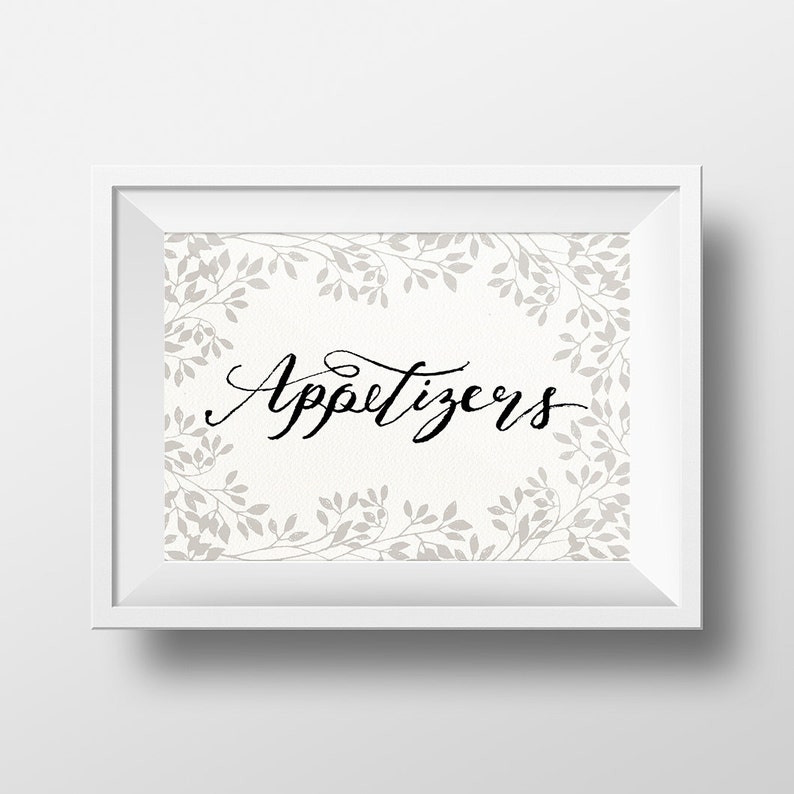 Printable Appetizers Sign Wedding Reception Signage Rustic | Etsy