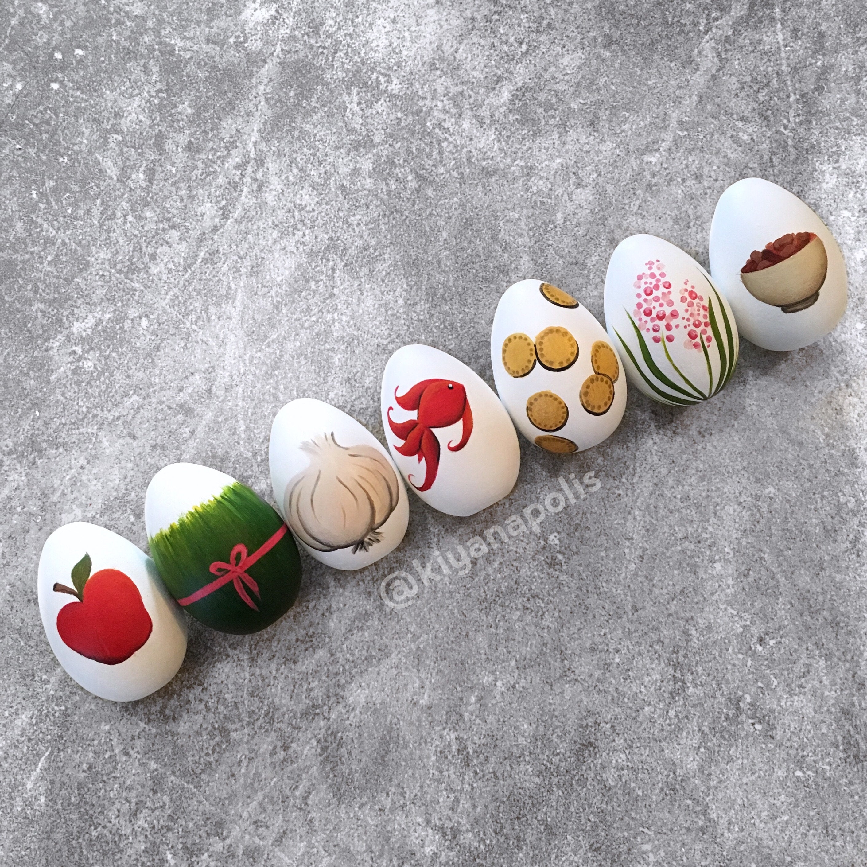 Norooz Eggs, Set of 7, Persian, Nowruz Eggs, Noruz, Haftseen
