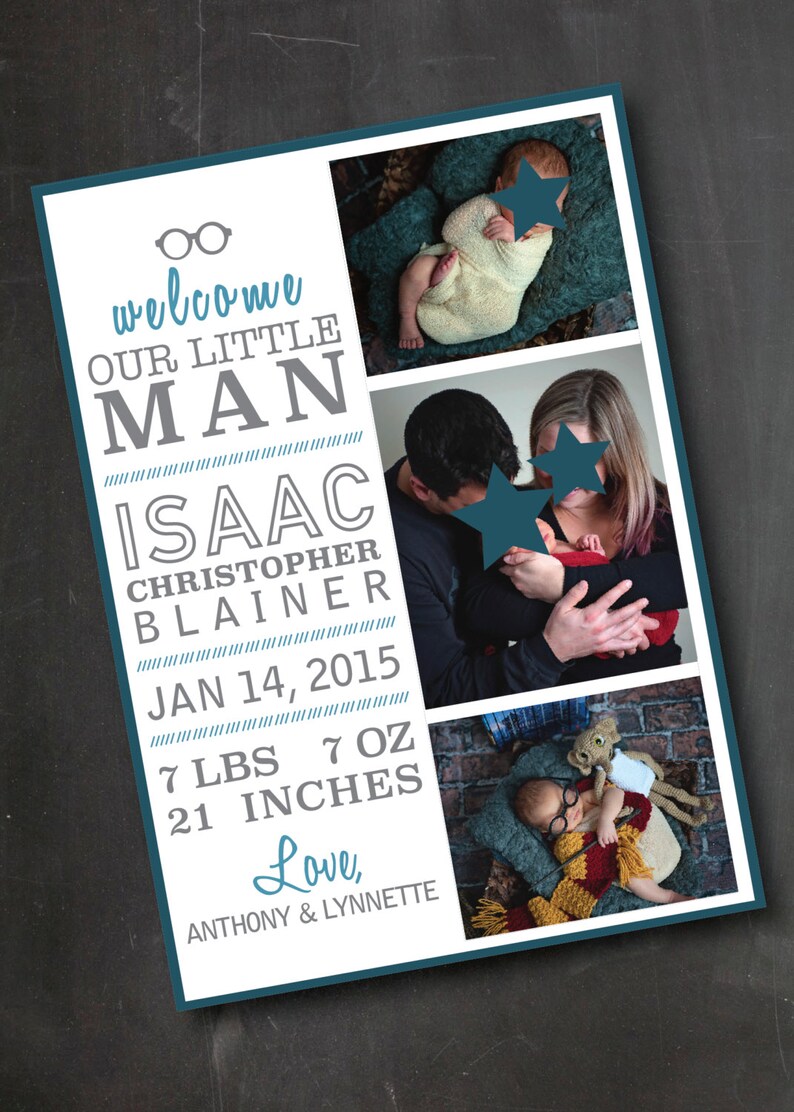 Little Man Birth Announcement image 1