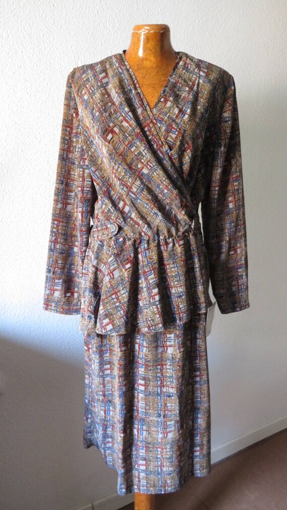 Vintage dress 80s peplum