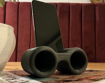 3D Printed Phone Speaker & Stand – Stylish Acoustic Amplifier, Minimalist Dual Tube Speaker Dock Phone Stand  3D Printed Sound Booster