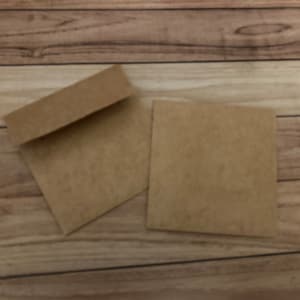 Mini Envelopes for 3x3 Mini Note Cards - Kraft - Square Flap - Set of 12