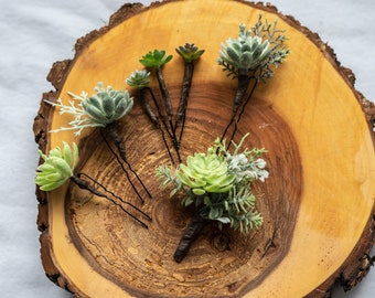 succulent bridal wedding hair pin