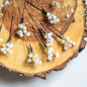 Gypsophila hair pins. Wedding bridal hair accessories