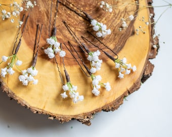 Épingles à cheveux en gypsophile. Accessoires pour cheveux de mariée