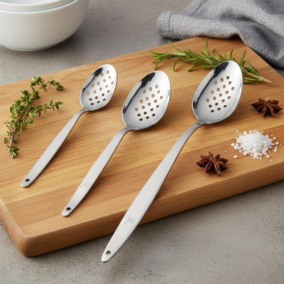 Chef Kunz Perforated Serving Spoon Set | 18/10 Stainless Steel - Etsy