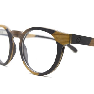 Retro Wood Multi Color Rainbow Eyeglass Frames, Prescription-Ready Unisex Real Wood Glasses