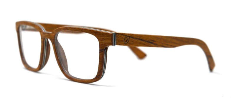 Handmade Wood Eyeglasses, Prescription-Ready Square Wood Glasses Frames image 3