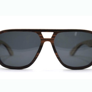 Houten pilotenzonnebril, massief ebbenhout retro gepolariseerde zonnebril, unisex Keepwood oversized zonnebril