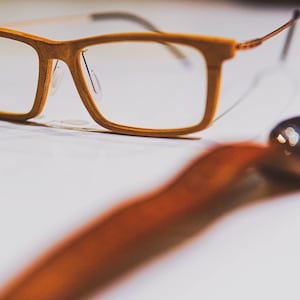 Maple Wood Eyeglass Frames: Titanium Optical Glasses (51-16-145mm)