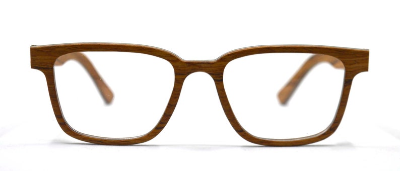 Handmade Wood Eyeglasses, Prescription-Ready Square Wood Glasses Frames image 2