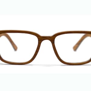PRESCRIPTION WOOD GLASSES, Square Eyeglasses, Sustainable Wooden Clear Eye Glasses, Rectangular Framed Eye Glasses