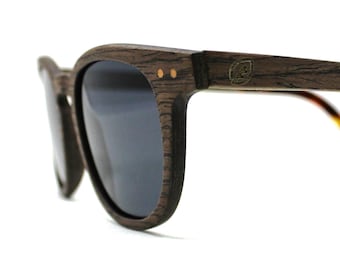 Gafas de sol de madera de nogal gris: lentes polarizadas retro unisex