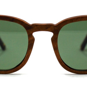 Handmade Wood Sunglasses, Unisex Vintage Sunglasses with Polarized Lenses Red Burl Wood