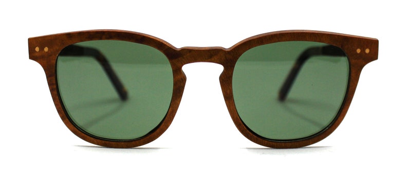 Handmade Wood Sunglasses, Unisex Vintage Sunglasses with Polarized Lenses Red Burl Wood