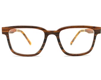 Rectangular Wooden Eyeglass Frames | Rx Ready Glasses | Lightweight Unisex Eyewear | Sustainable Wood Frames | McKenzie