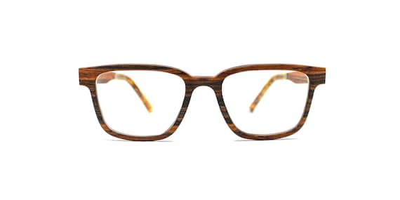 Rectangular Wooden Eyeglass Frames | Rx Ready Glasses | Lightweight Unisex Eyewear | Sustainable Wood Frames | McKenzie