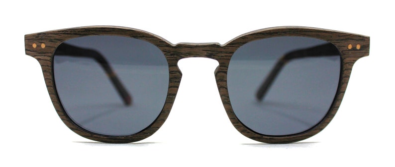 Handmade Wood Sunglasses, Unisex Vintage Sunglasses with Polarized Lenses Black Walnut