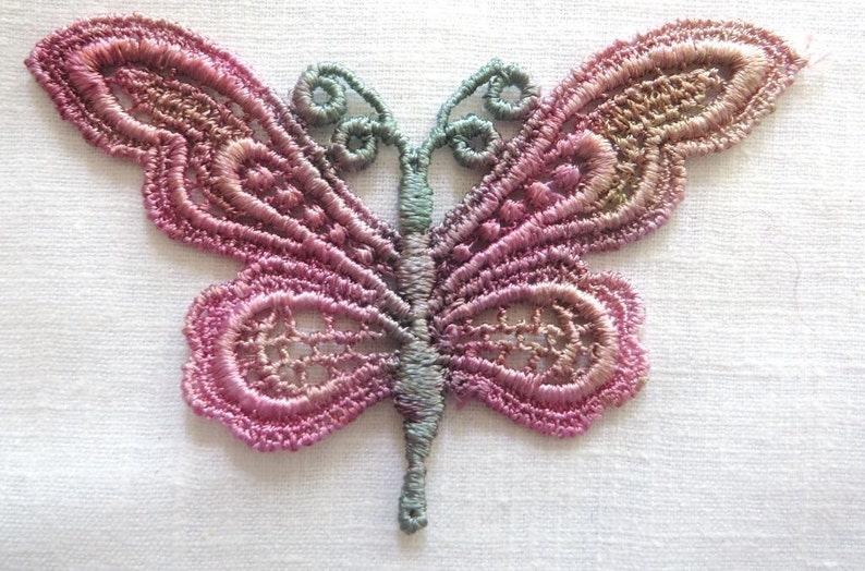 Hand dyed large butterfly applique venise lace 6023d  etsy