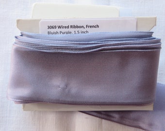 Bluish purple wired French ribbon, 1.5 inch, 3069