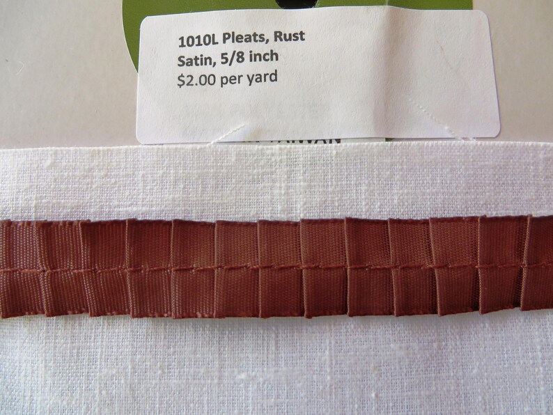 Pleats, Rust, Satin Ribbon 5/8 inch 1010L image 1