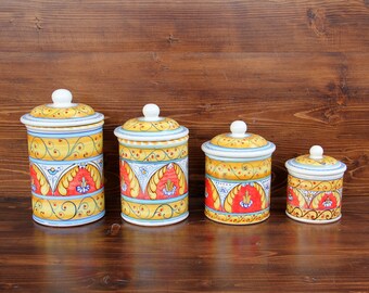 Barattoli sale zucchero e caffè in ceramica set di barattoli | Etsy Barattoli sale zucchero e caffè in ceramica set di barattoli | Etsy