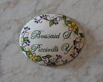 italian pottery family name, personalized gift, wall decor to hang on wall with custom decoration