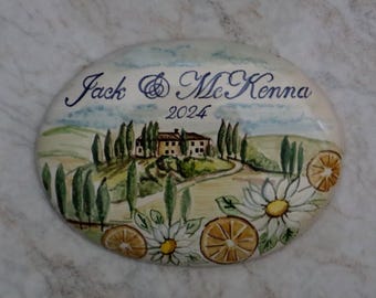 floral oval sign