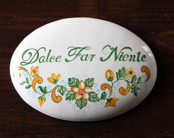 custom italian ceramic sign. Hotel Bed and breakfast farmhouse bar restourant shop villa tile. Door home bathroom kitchen Name Italy tiles