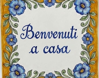 italian ceramic House number tile, signs for home, personalized tiles, ceramic house sign, hand painted plaque, custom gift home decor.