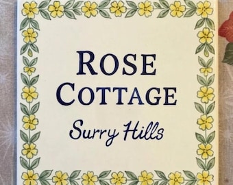 Personalized Ceramic Plaque with Names, Italian Hand-Painted House Sign, Custom Couple Birthday Gift & Anniversary