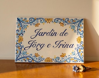italian ceramic House number tile, signs for home, personalized tiles, ceramic house sign, hand painted plaque, custom gift home decor.