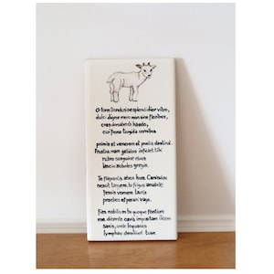 Gepersonaliseerde Italiaanse artistieke keramische tegel om aan de muur te hangen, met de hand beschilderd met gepersonaliseerde decoratie en tekst, cadeau-idee