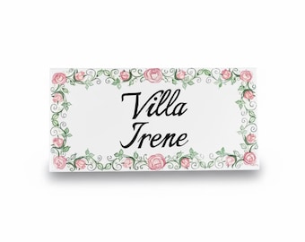 Personalized Italian Ceramic House Plaque, Custom Family Name Sign, Hand Painted Majolica Tile, New Home or Wedding Gift Made in Italy