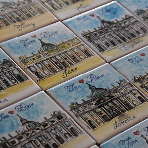 personalized gift wall decor, Italian ceramic tile St. Peter&#39;s Basilica, Vatican City Rome, handmade ceramics, gifts Italy.