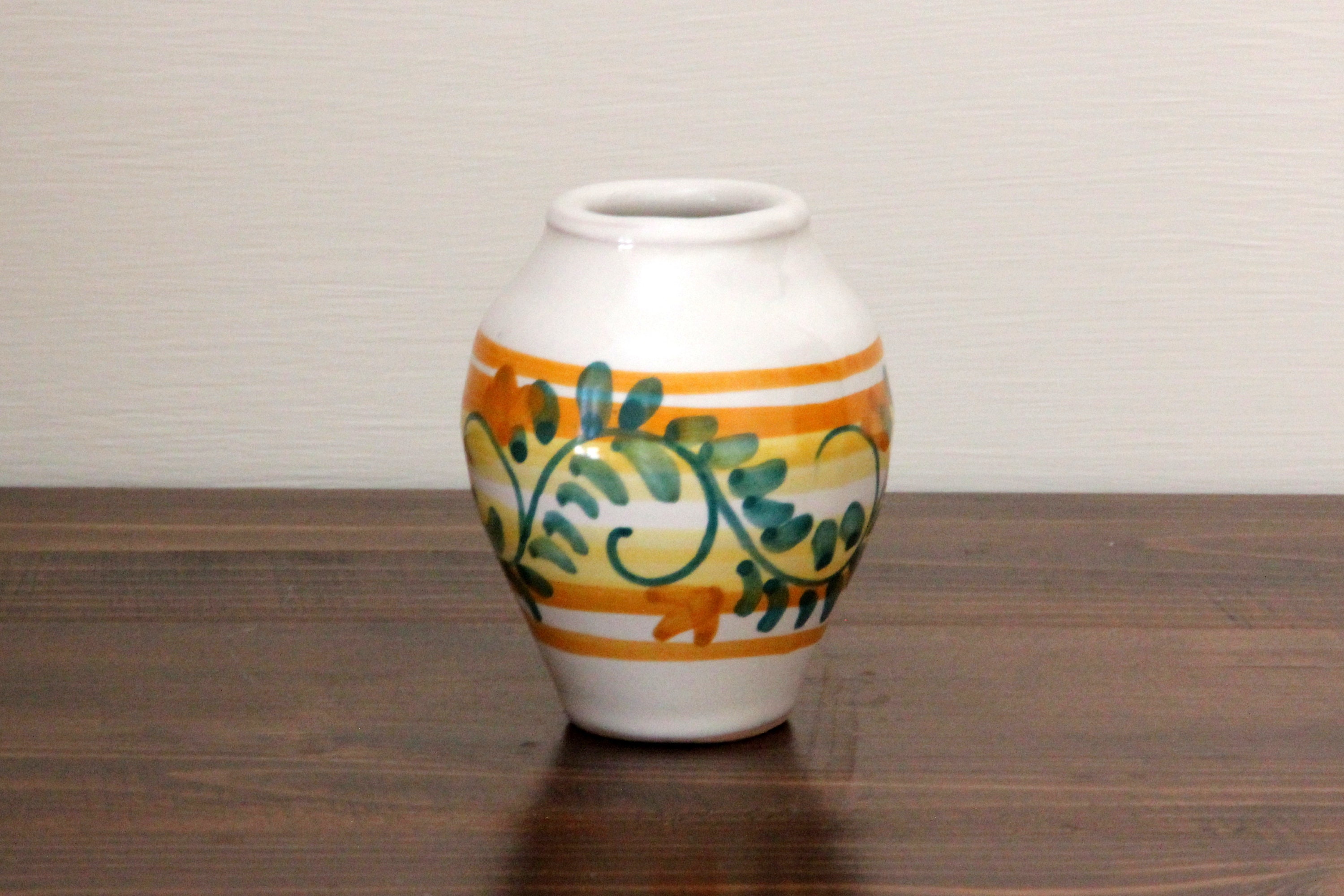 Miniature Ceramic Vase Handmade Hand Painted In Italian Artistic