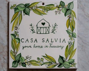 square floral tile