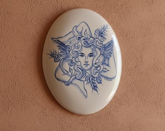 Trinacria, Sicilian ceramic, symbol of Sicily, hand-painted Italian artistic ceramics, home gifts, wall decorations