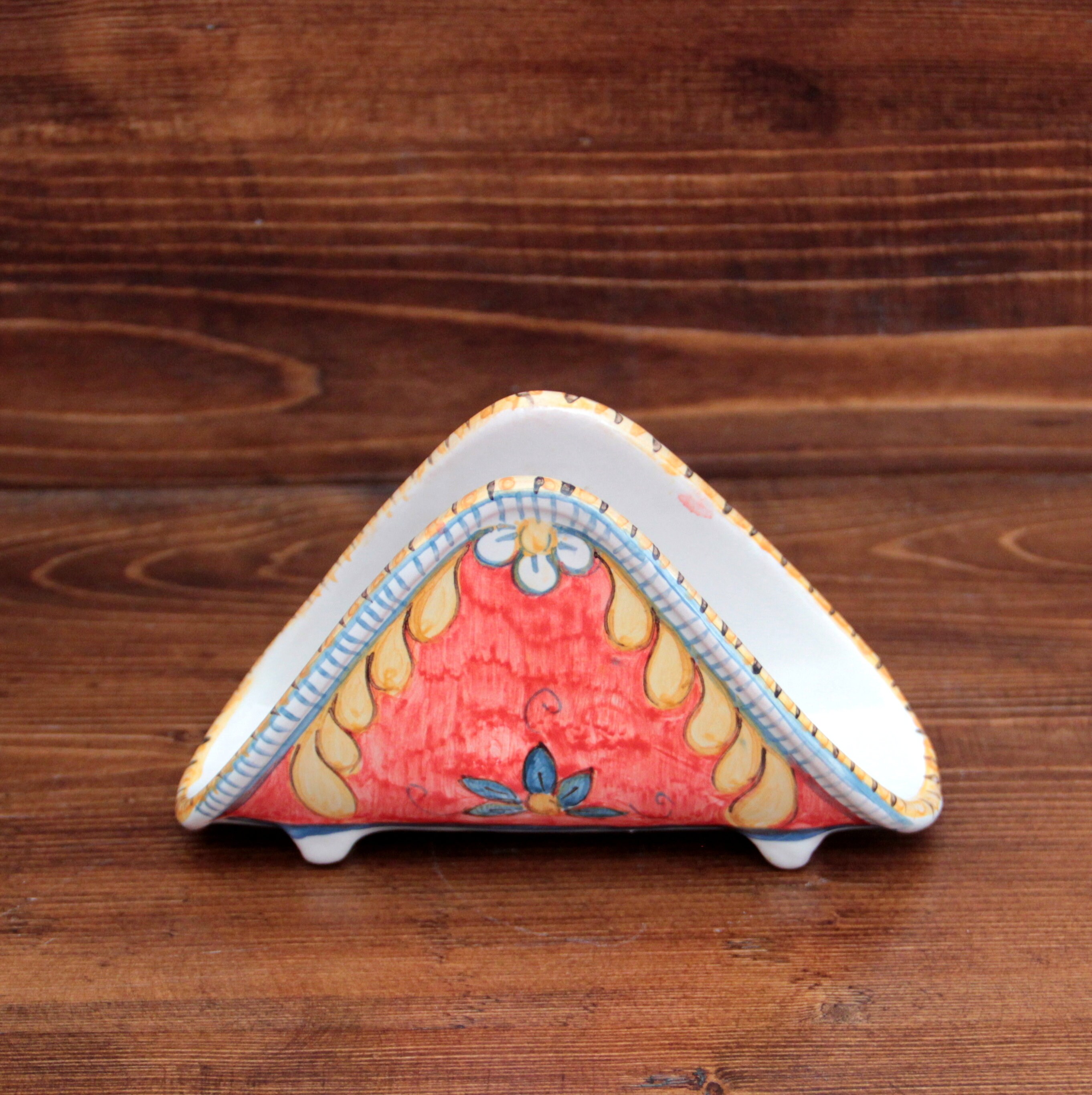 Italian ceramic napkin holder coloured red containers for Etsy