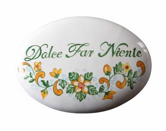 Custom Ceramic House Number Plaque | Personalized Maiolica Address Sign for Home, Door, or Business.