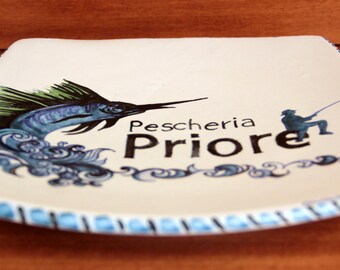 Italian Ceramic Trinket Dish | Personalized Handmade Change Tray | Custom Engraved Catchall Bowl | Unique Gift Idea