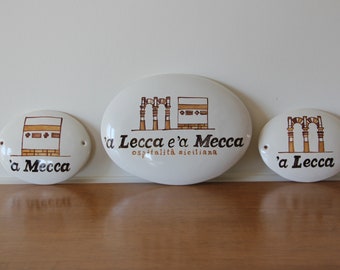 italian ceramic custom tile, name sign for hotel and Bed and breakfast, Italy pottery panel to hang. Personalized inauguration gift