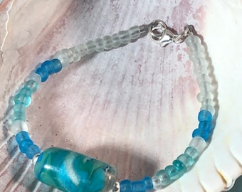 Lampwork und Meer glasarmband